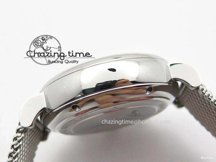 MIROTIME 0124 Portofino Chrono SS Black Dial on SS Mesh Bracelet A StreetReady 7399